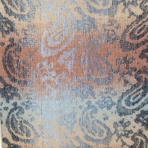 Cejon Ombre Paisley Woven Scarf With Fringe Brown Made In Italy NWT 12"x48" - Picture 5 of 8